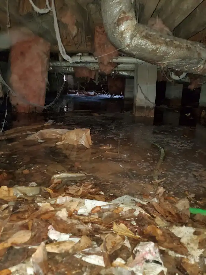 Crawl space flood assessment for Commercial Water Damage Restoration in De Soto